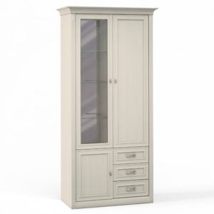 Diamante Ясень — FSB-01.T8М, шкаф двухстворчатый , 1дв.стек.,2дв.щит.,3 ящика ,3стек.полк.,зерк.
