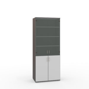 Стратегия Серая  — S75-01.31С, шкаф двухстворчатый стекл., 2дв.щит.